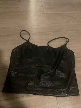 Commando Black pleather Crop Cami